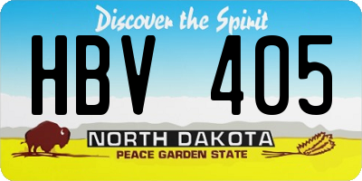 ND license plate HBV405