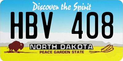 ND license plate HBV408