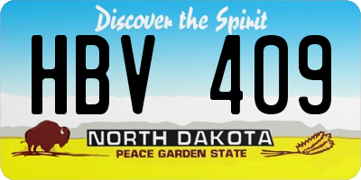 ND license plate HBV409