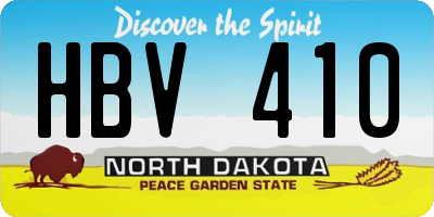 ND license plate HBV410