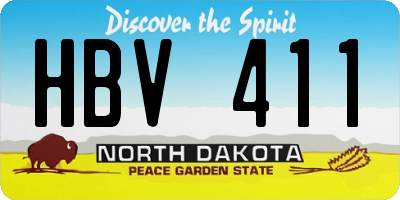 ND license plate HBV411