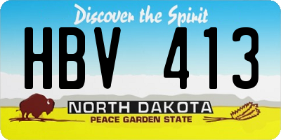 ND license plate HBV413