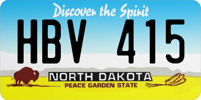 ND license plate HBV415