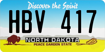 ND license plate HBV417