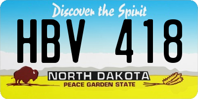 ND license plate HBV418