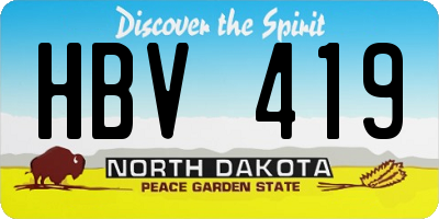 ND license plate HBV419