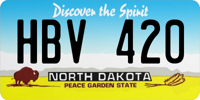 ND license plate HBV420