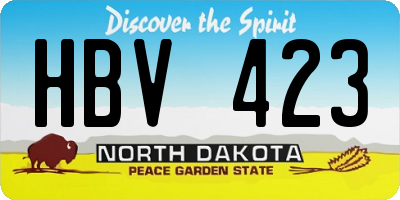 ND license plate HBV423