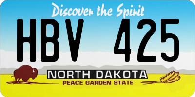 ND license plate HBV425