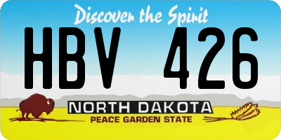 ND license plate HBV426