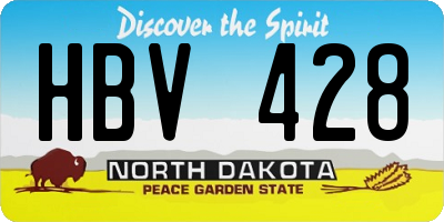 ND license plate HBV428