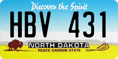 ND license plate HBV431