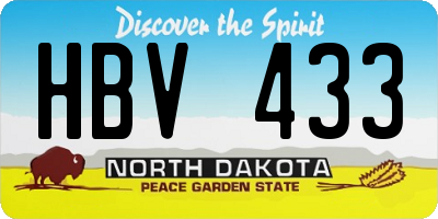 ND license plate HBV433