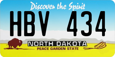 ND license plate HBV434