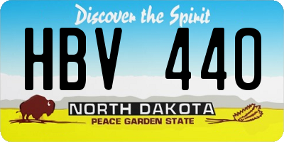 ND license plate HBV440