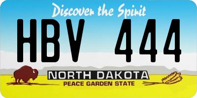 ND license plate HBV444