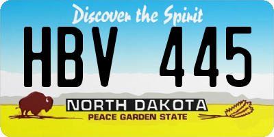 ND license plate HBV445