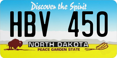 ND license plate HBV450