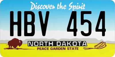 ND license plate HBV454