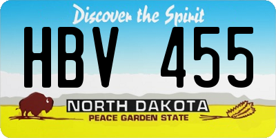 ND license plate HBV455