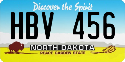 ND license plate HBV456