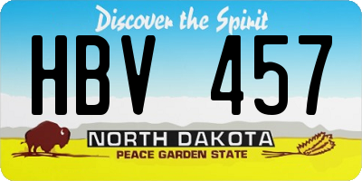 ND license plate HBV457