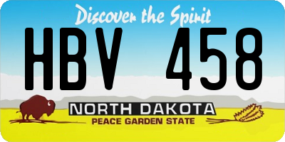 ND license plate HBV458