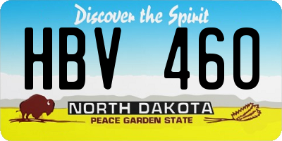 ND license plate HBV460