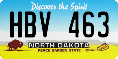 ND license plate HBV463