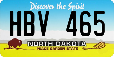 ND license plate HBV465