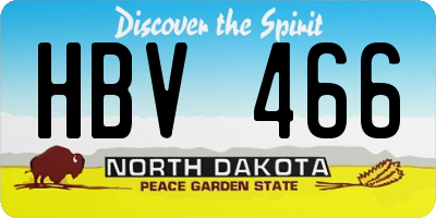 ND license plate HBV466