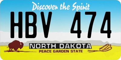 ND license plate HBV474