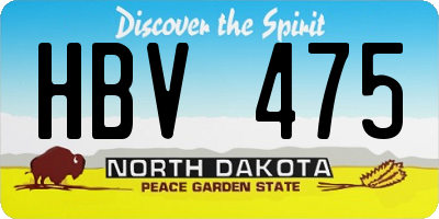 ND license plate HBV475