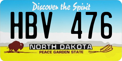 ND license plate HBV476