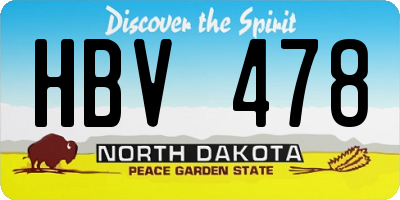 ND license plate HBV478