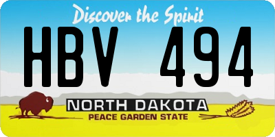 ND license plate HBV494