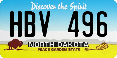 ND license plate HBV496