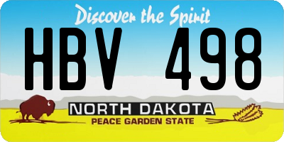 ND license plate HBV498