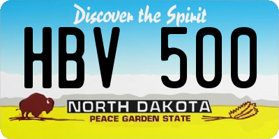 ND license plate HBV500