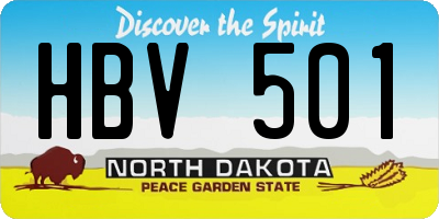 ND license plate HBV501