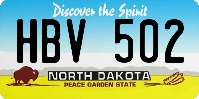 ND license plate HBV502