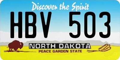 ND license plate HBV503