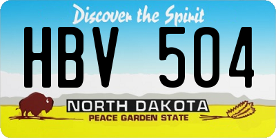 ND license plate HBV504