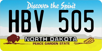 ND license plate HBV505