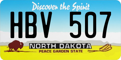 ND license plate HBV507