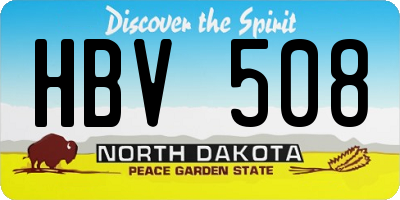 ND license plate HBV508