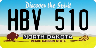 ND license plate HBV510