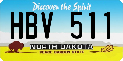 ND license plate HBV511