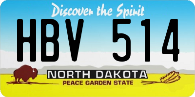 ND license plate HBV514