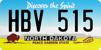 ND license plate HBV515